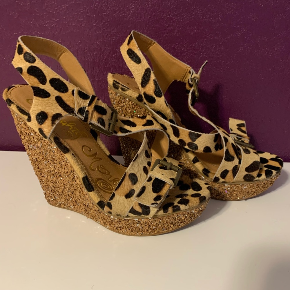 Naughty Monkey Leopard Wedges